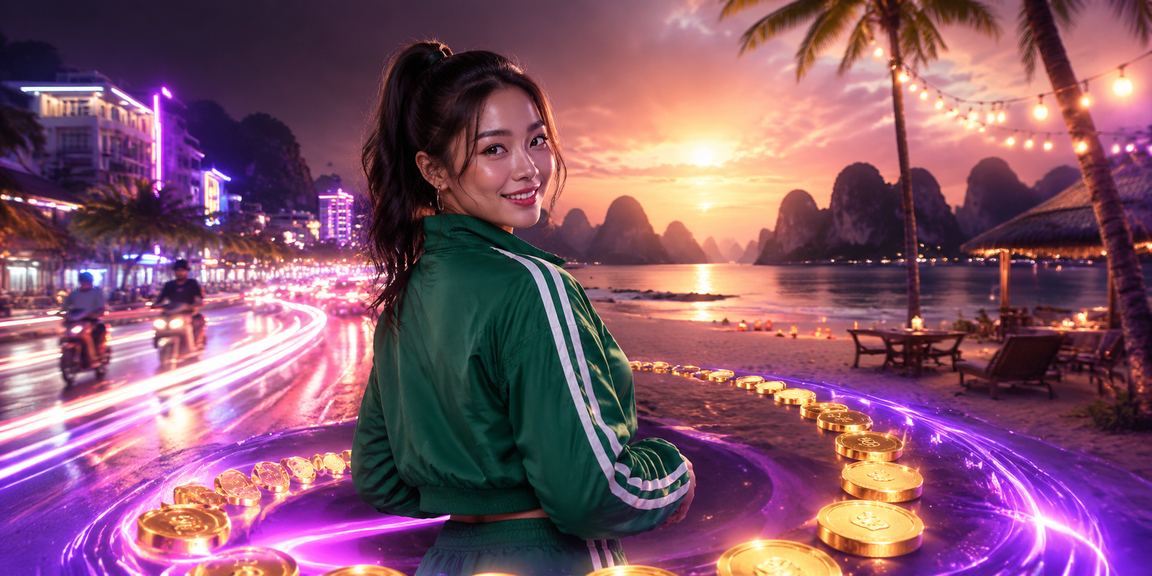 Không gian cá cược casino hiện đại tại Việt Nam với ánh sáng neon đặc trưng